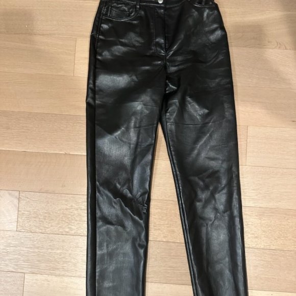 Aritzia Wilfred The Melina Pant - High Waisted Black Vegan Leather - Picture 4 of 4